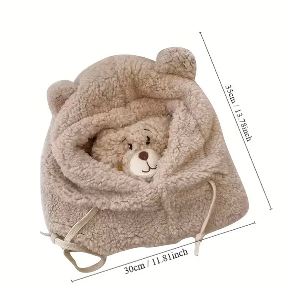 Cozy Brown Bear Hooded Scarf - Picture 3 of 3